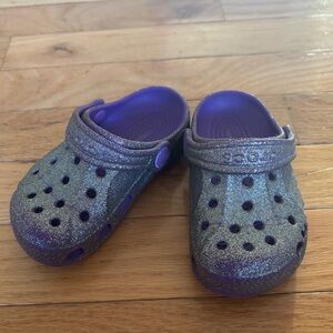Purple glitter Crocs